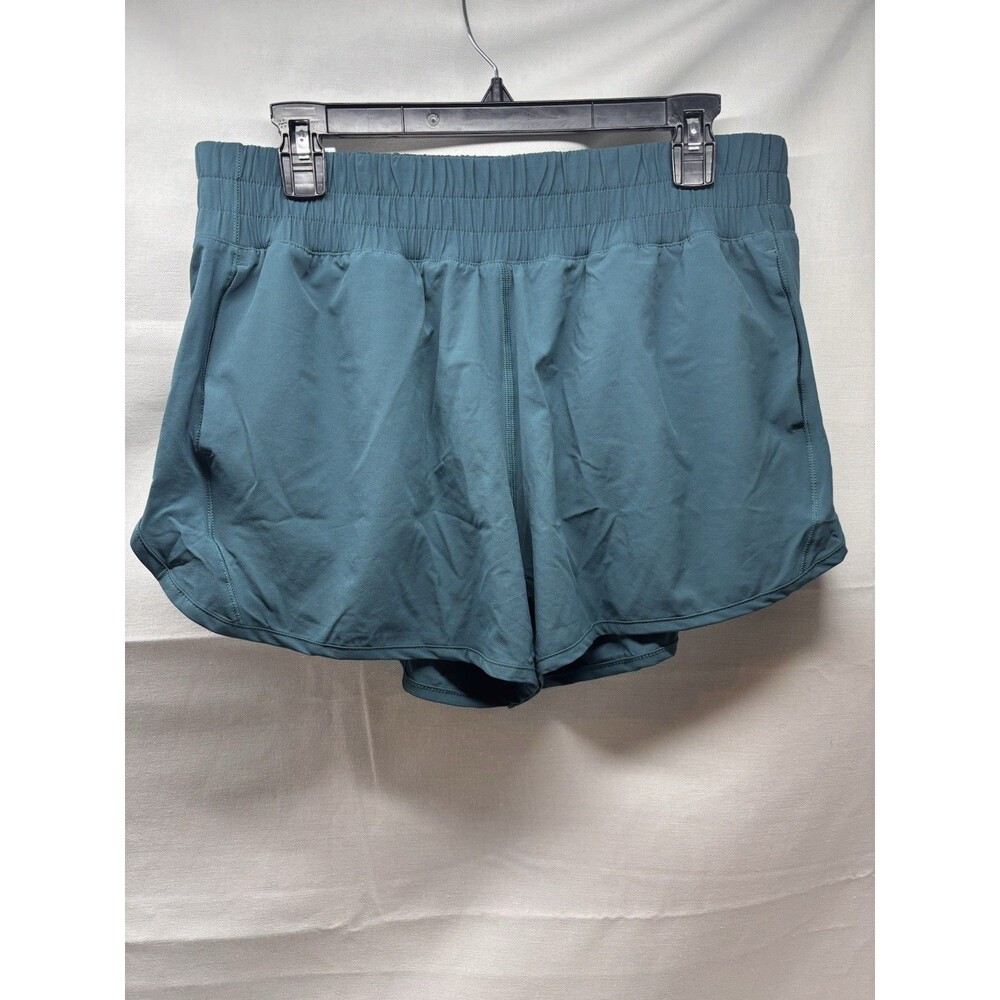 Member’s Mark Womens Motion Shorts Large Teal Lined Running Athletic Pockets NWT